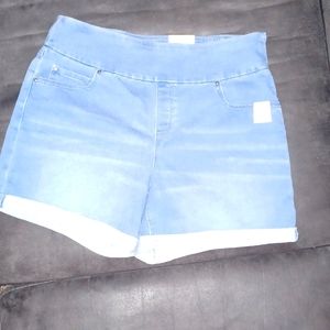 Denim high rise stretch shorts